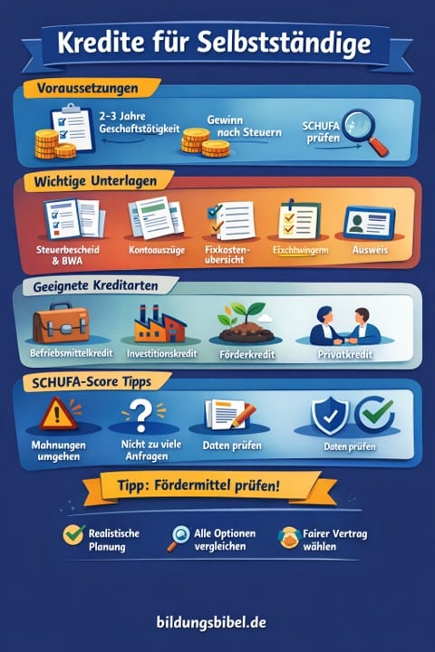 Kredite für Selbstständige, Voraussetzung, Schufa & Kreditvergabe