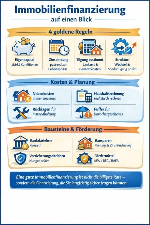 Immobilienfinanzierung 4 goldene Regeln kostenlos, Alternative & Fördermittel