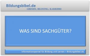 Was sind Sachgüter?