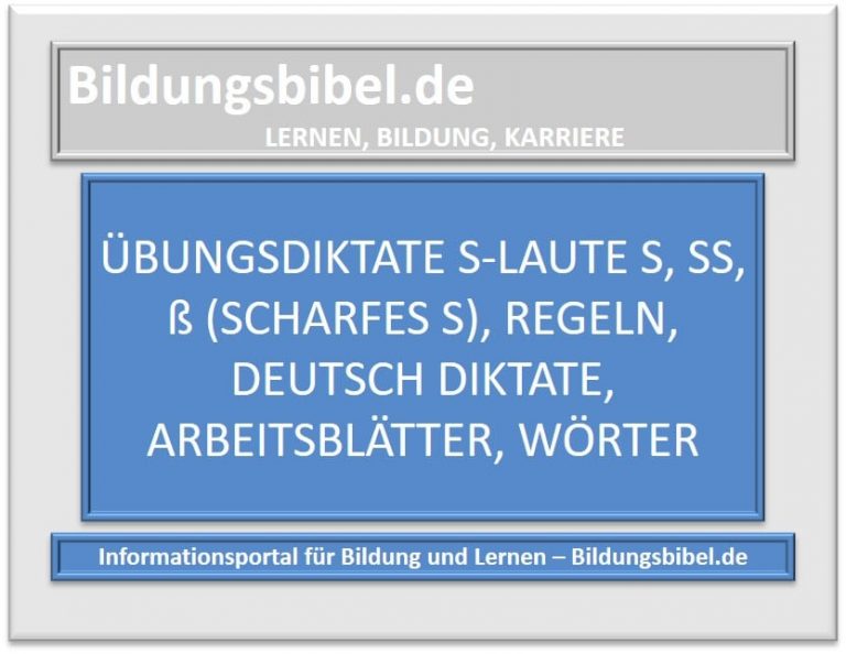 S-Laute s, ss, ß, scharfes S, Regeln, 2 PDF Diktate & Beispiele kostenlos