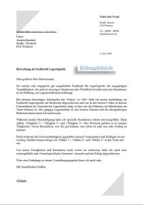 Bewerbung Als Fachkraft Lagerlogistik