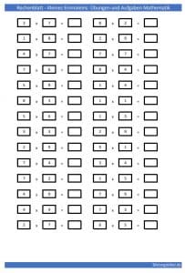 Kleine Einmaleins einfach lernen, 1 x 1 üben, Tabelle, Vorlage & Übungen